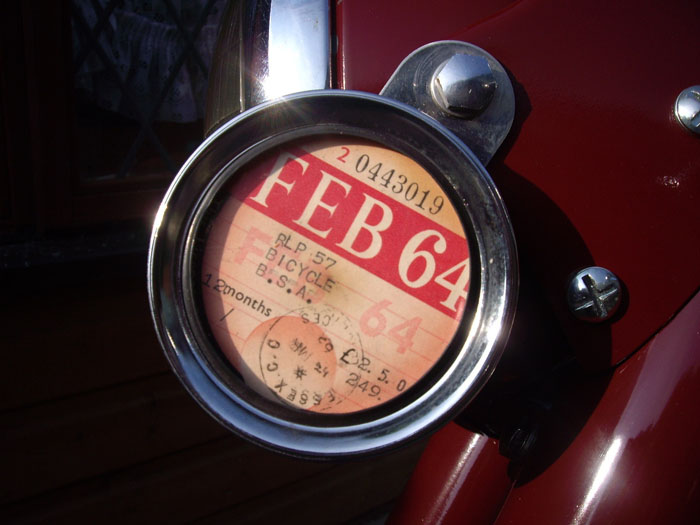 1956 BSA C11G Old 1964 Tax Disc