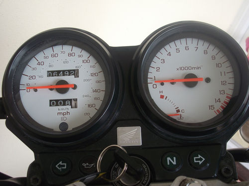 1999 Honda CB600 Hornet Yellow Gauges