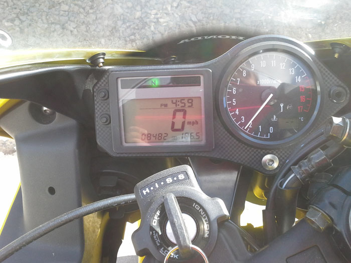 2001 Honda CBR600F Yellow Speedometer