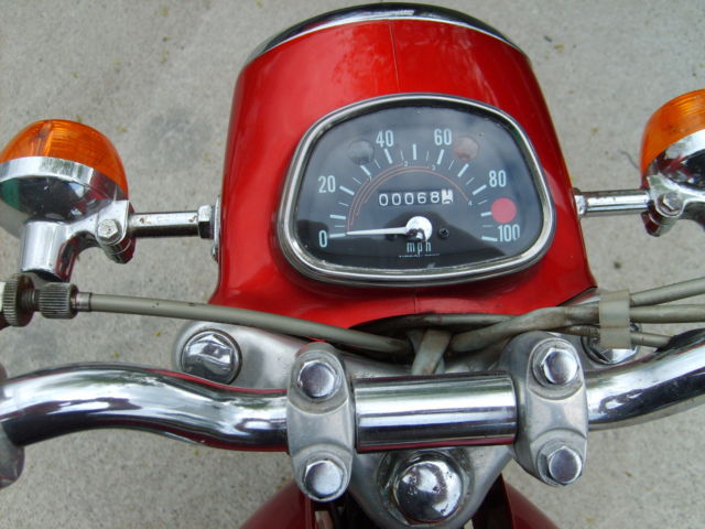 1978 Honda CD175 Red 68 Miles From New Speedometer