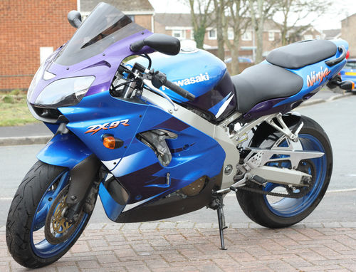 1999 kawasak zx9r ninja e1 blue front