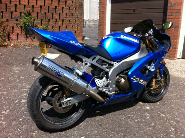 2003 Kawasaki ZX636 B1H Blue Micron Exhaust