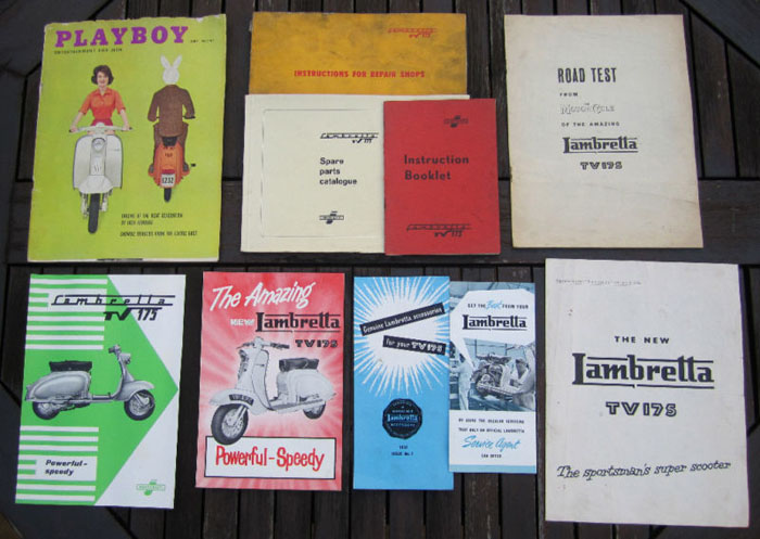 1958 tv175 series 1 lambretta innocenti books manuals