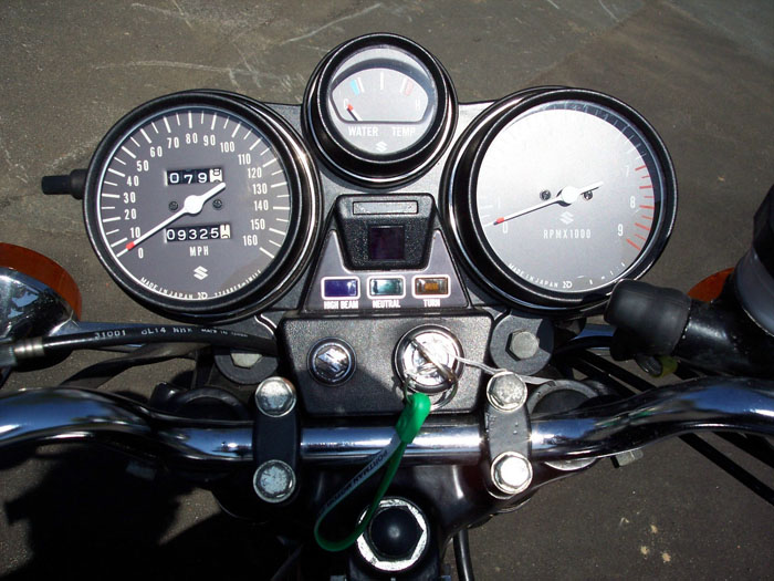 1977 Suzuki Black GT750 B Model Gauges