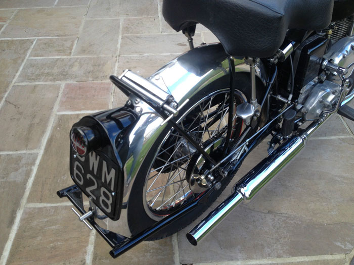 1950 Vincent Comet Rear Wheel Plate Exhaust