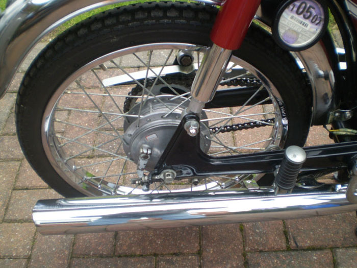 1976 yamaha fs1e fizzy rear wheel exhaust