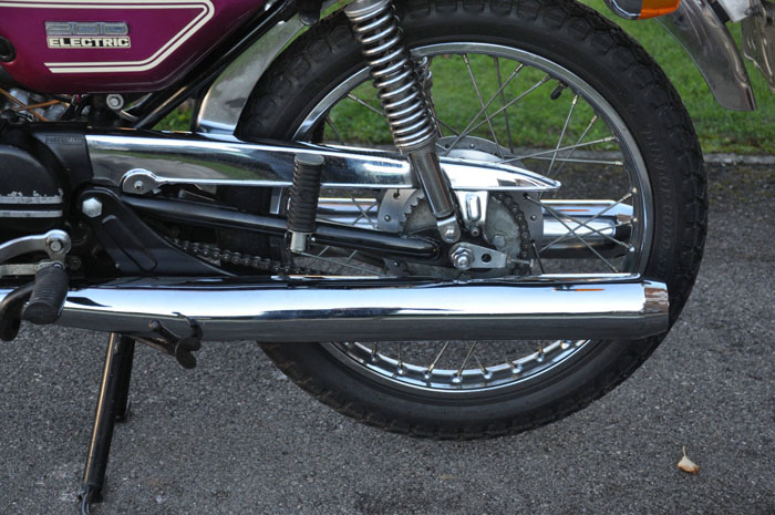 1972 Yamaha CS5 RD200 Electric Rear Wheel Exhaust 2