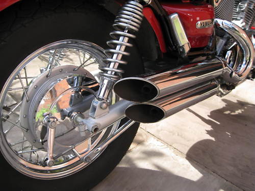 1997 yamaha xv535 virago rear wheel exhausts