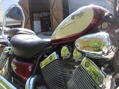 1998 yamaha virago 535  metallic maroon tank