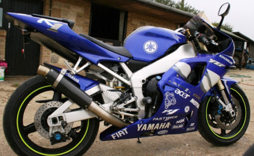 2001 yamaha yzf-r1 blue white 1