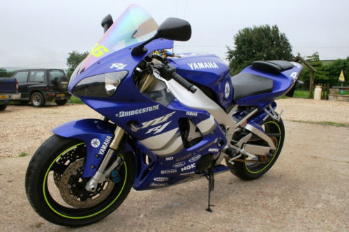 2001 yamaha yzf-r1 blue white 2